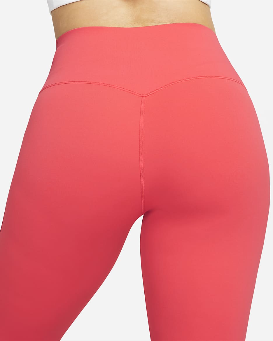 Nike Universa Women's Medium-Support High-Waisted 7/8 Leggings with Pockets - Ember Glow/Black