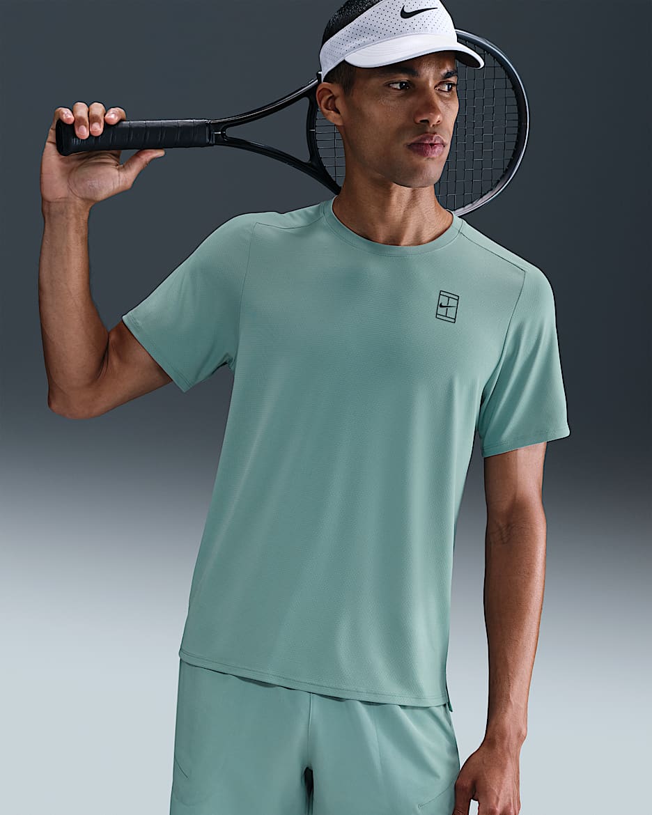 NikeCourt Advantage Dri-FIT tennistop voor heren - Cannon/Zwart