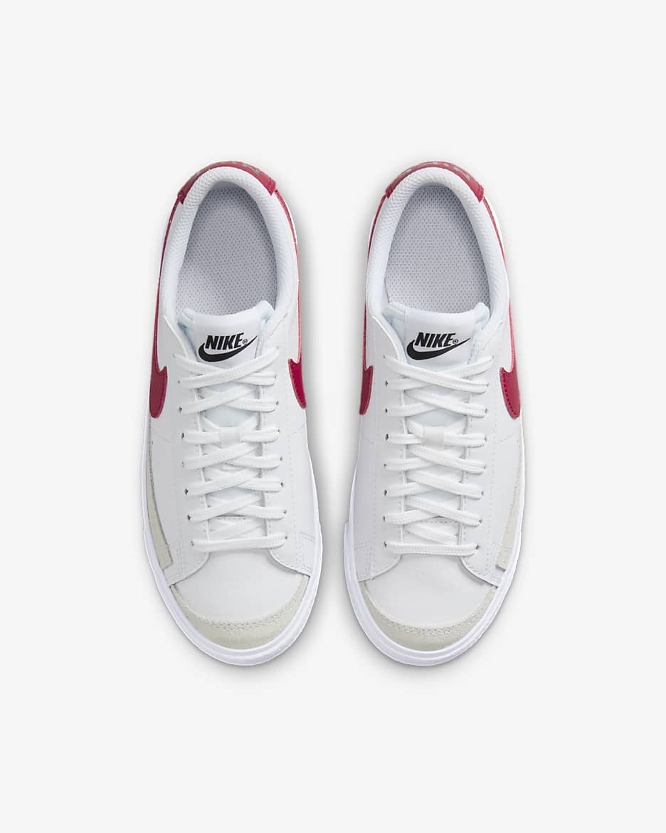 Nike Blazer Low '77 Older Kids' Shoes - White/Black/Gym Red