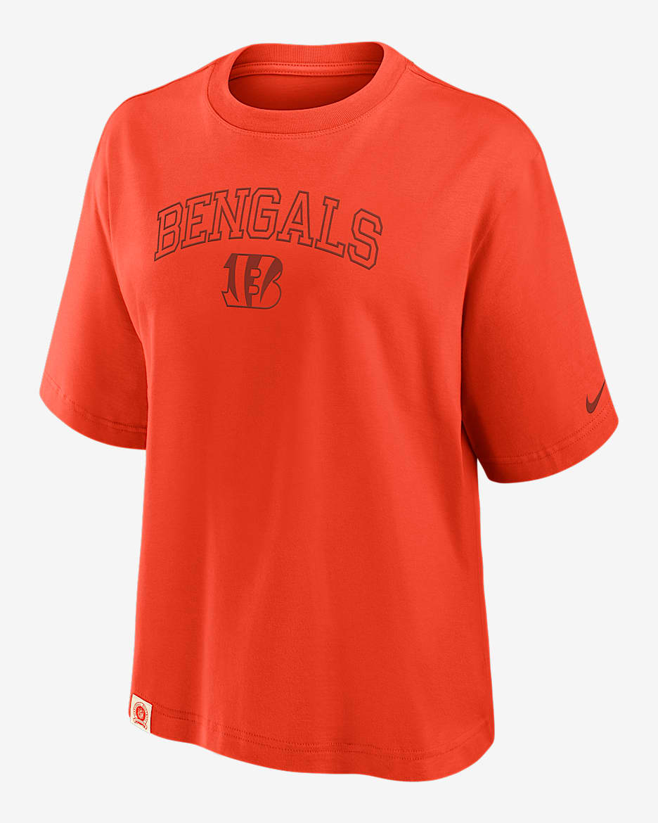 Cincinnati Bengals Arch Boxy Women's Nike NFL T-Shirt - Team Orange