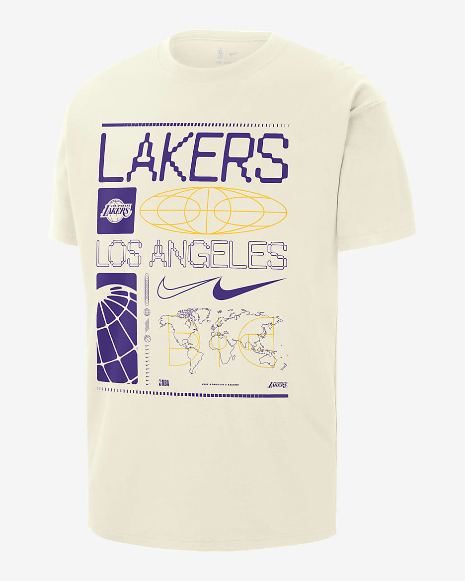 T-shirt NBA Nike Max90 Los Angeles Lakers para homem - Sail