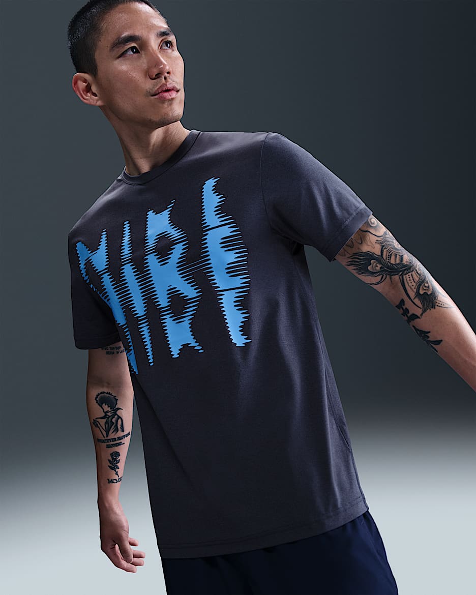 Nike Hyverse Men's Dri-FIT UV Short-Sleeve Fitness Top - Thunder Blue/Black