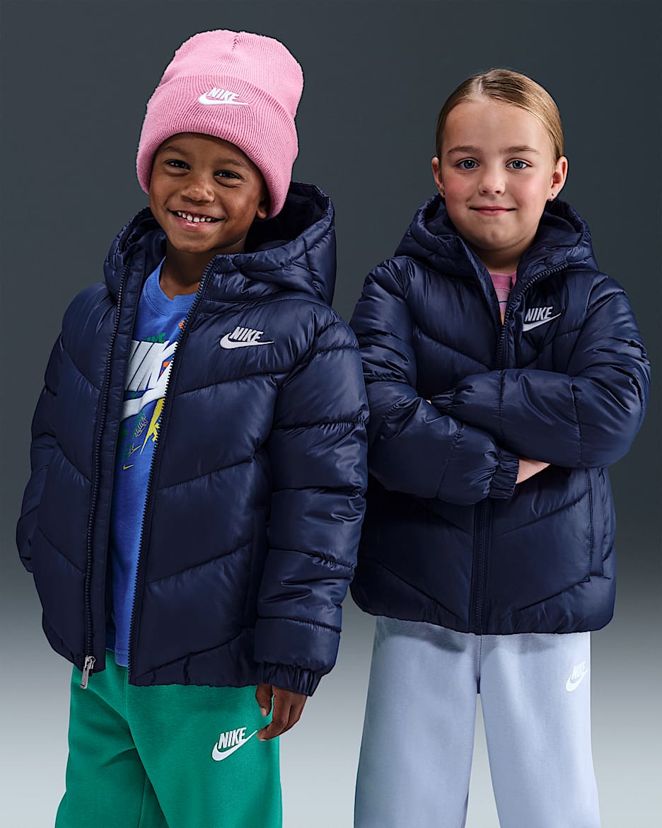 Chamarra acolchada "All Day Play" para niños talla pequeña Nike Sportswear - Azul marino medianoche
