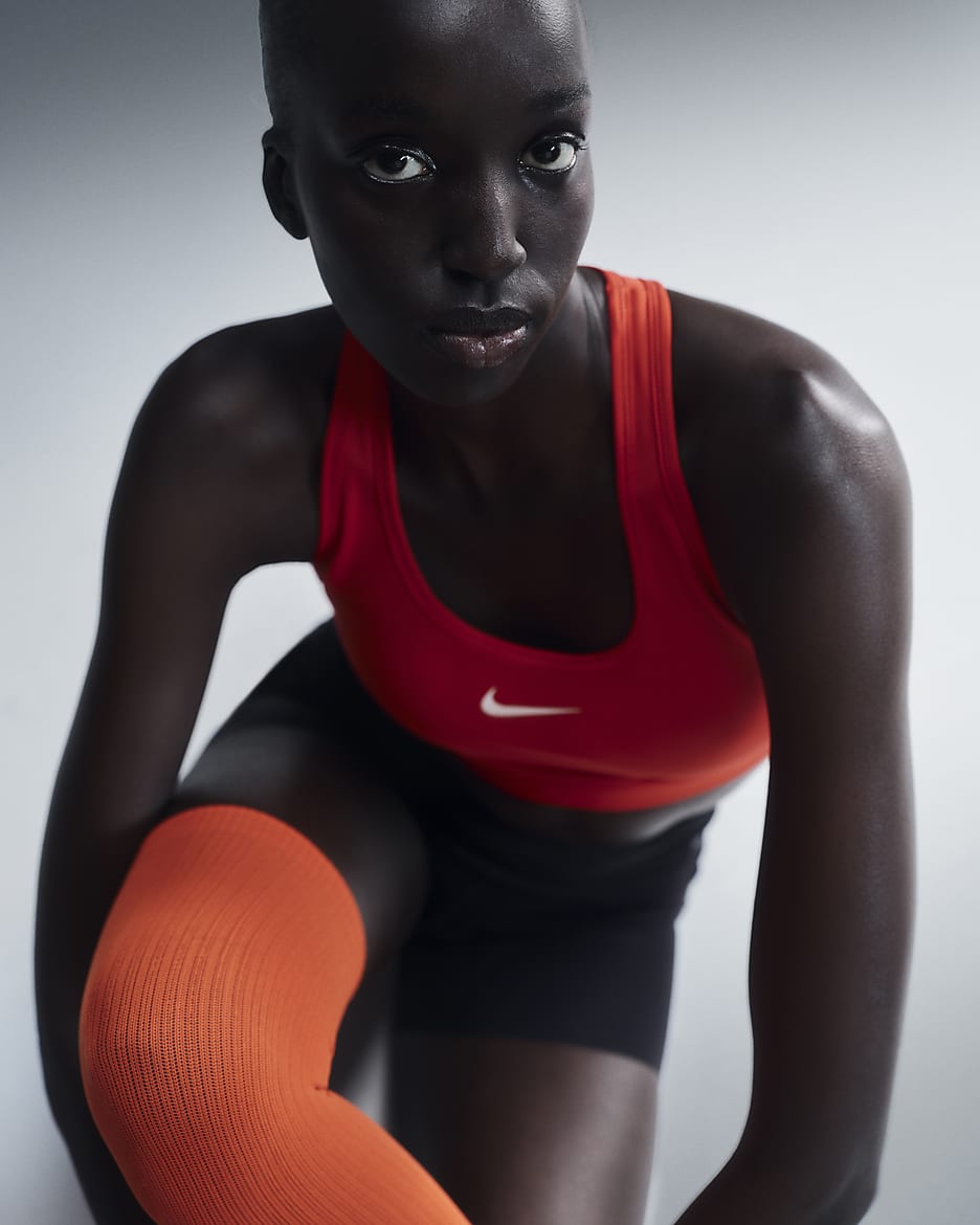 Nike Swoosh Medium Support Women's Padded Sports Bra - University Red/White