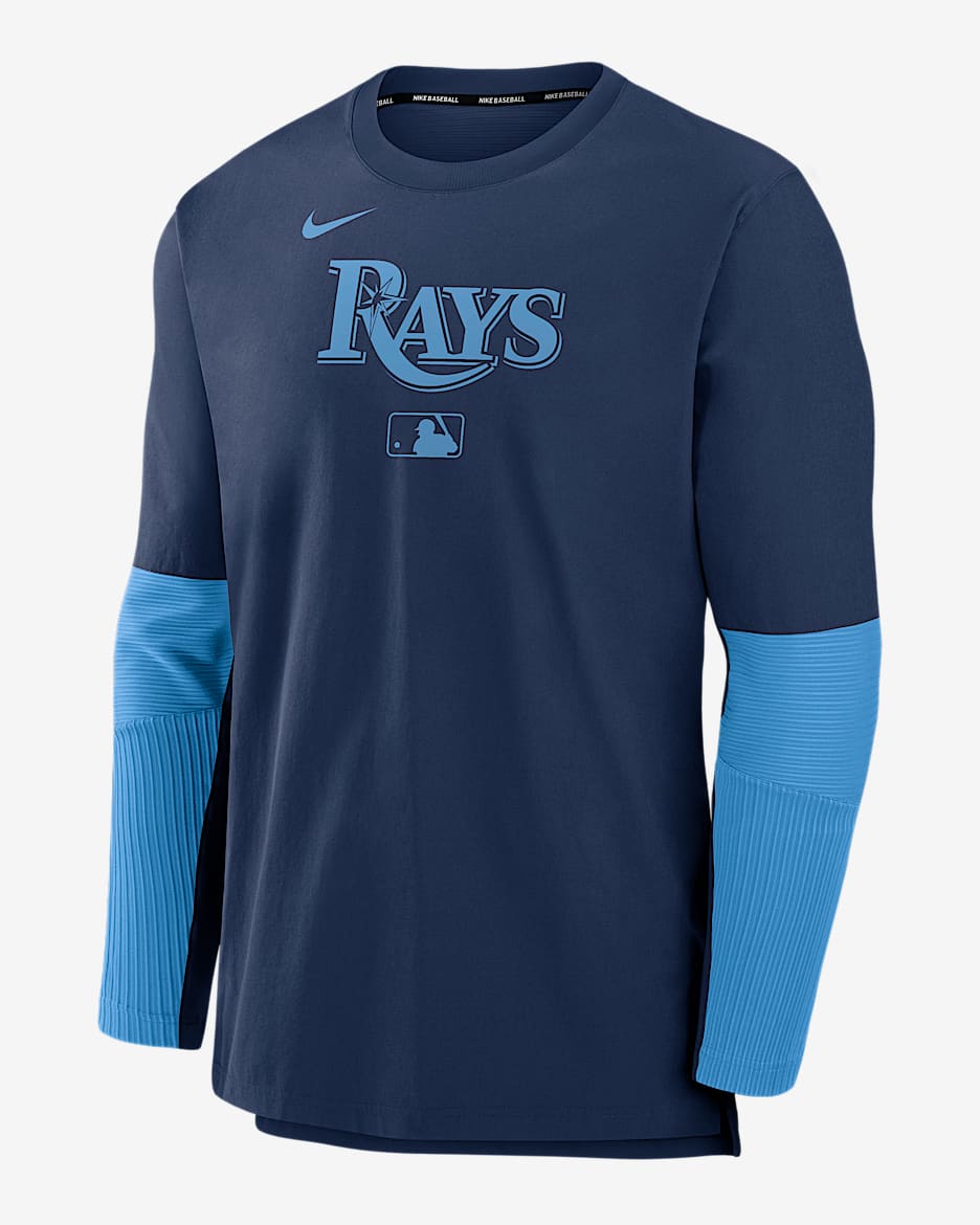 Sudadera sin cierre Nike Dri-FIT de la MLB para hombre Tampa Bay Rays Authentic Collection Player - Azul marino