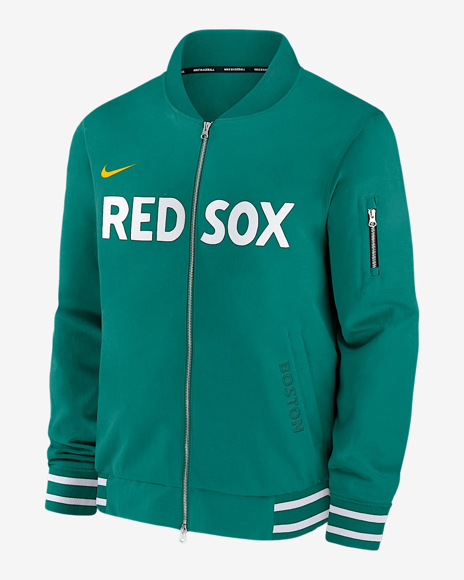 Boston Red Sox Authentic Collection City Connect Men's Nike MLB Full-Zip Bomber Jacket - Blue