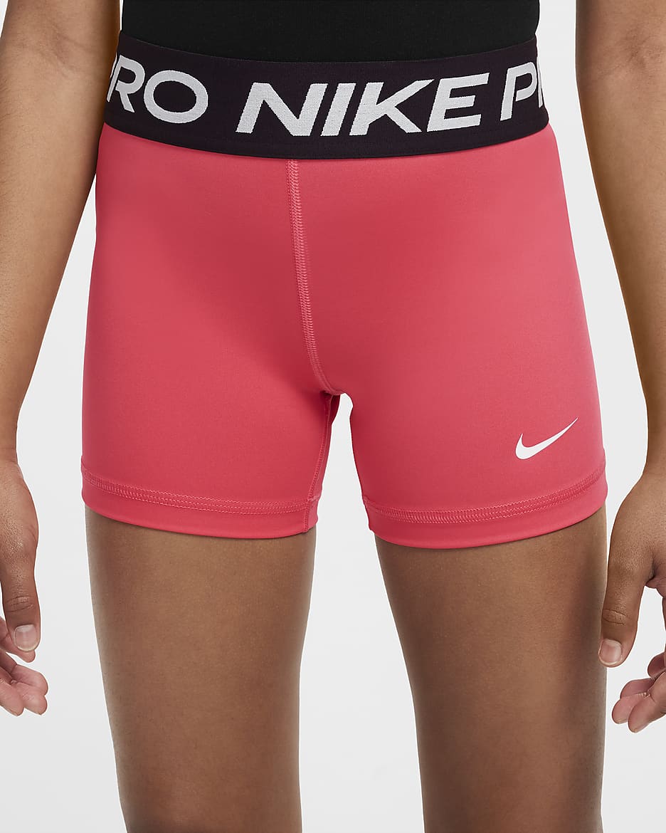 Nike Pro Big Kids' (Girls') Shorts - Aster Pink/White