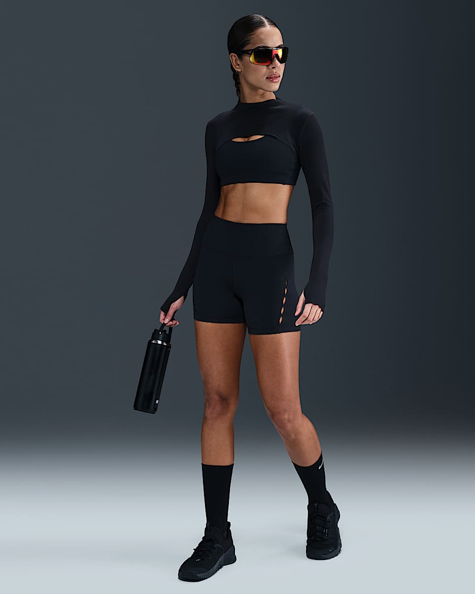 Nike One Women's High-Waisted 12.5cm (approx.) Biker Shorts - Black/Black