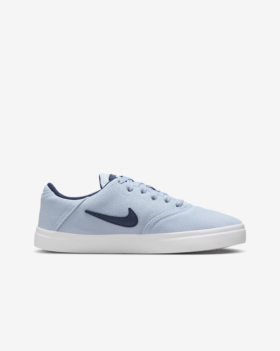 รองเท้าสเก็ตบอร์ดเด็กโต Nike SB Check Canvas - Light Armory Blue/ขาว/ขาว/Midnight Navy