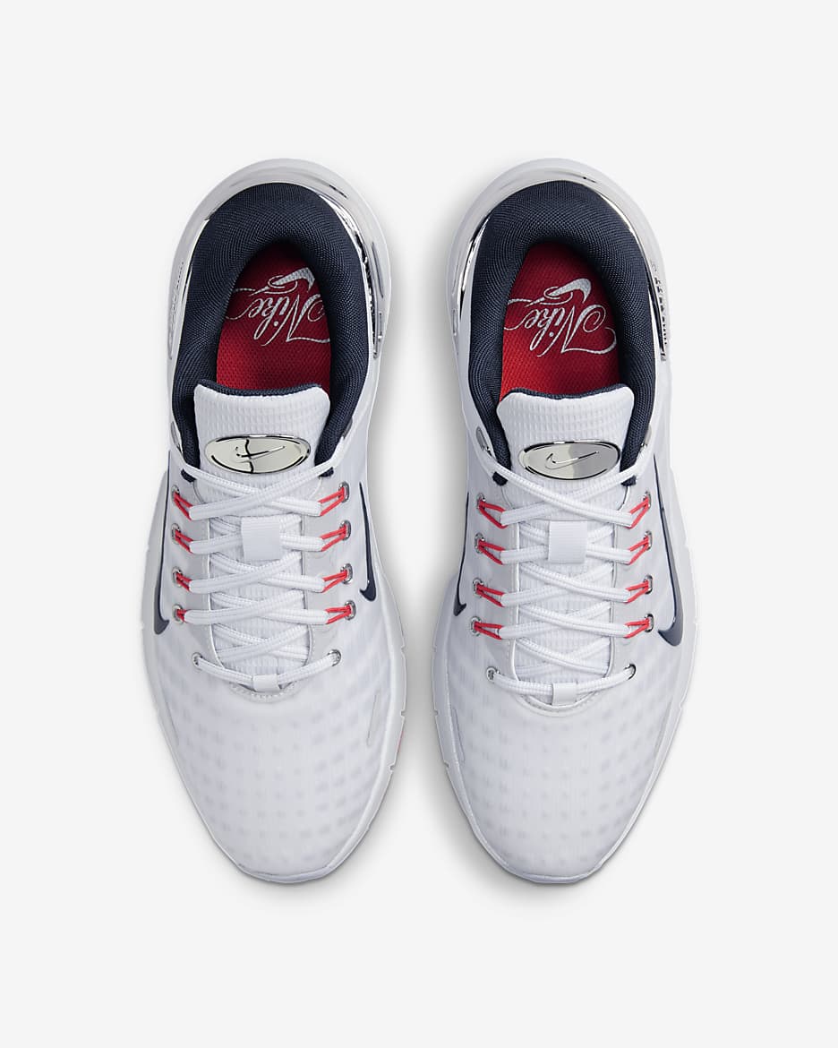 Nike Free Golf Men's Golf Shoes - Pure Platinum/Light Crimson/Wolf Grey/Armory Navy