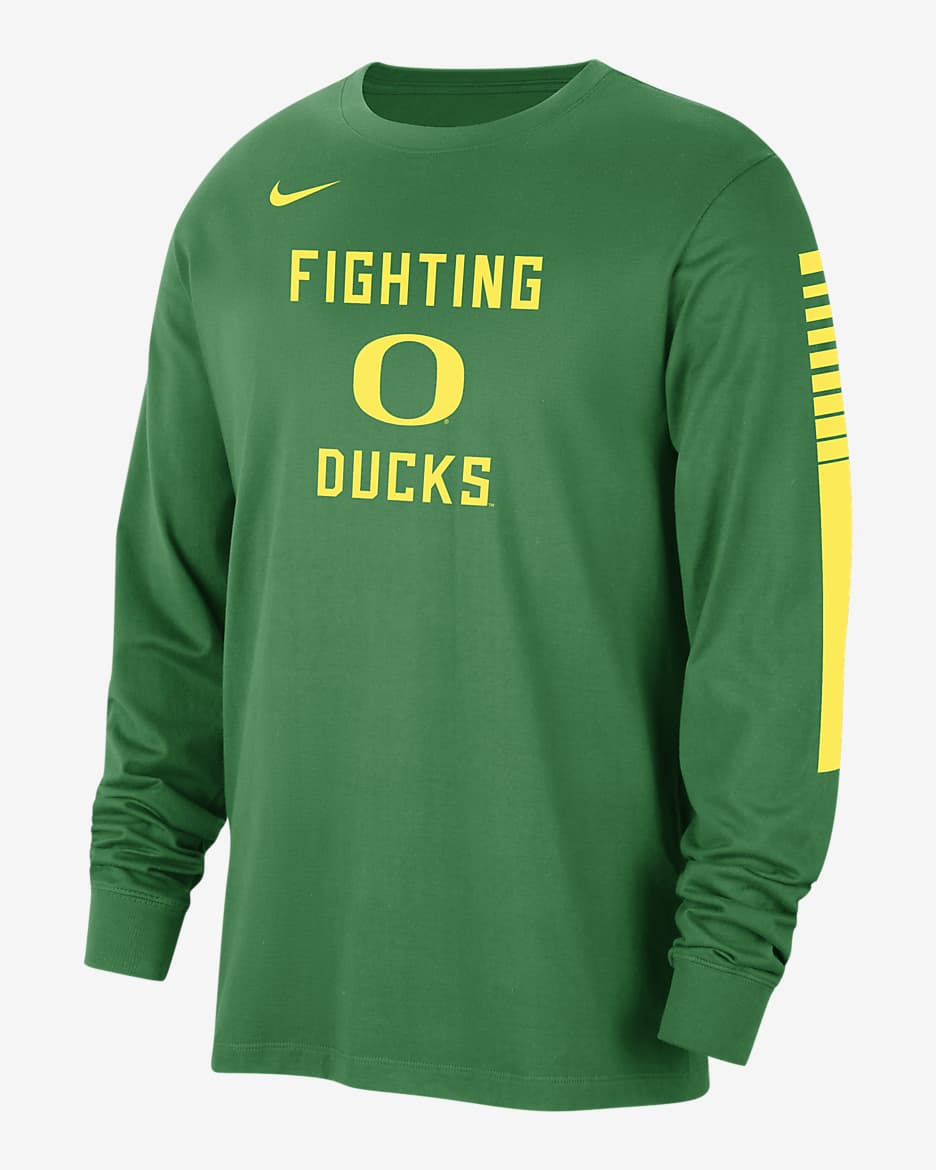 Oregon Men's Nike College Long-Sleeve T-Shirt - Apple Green