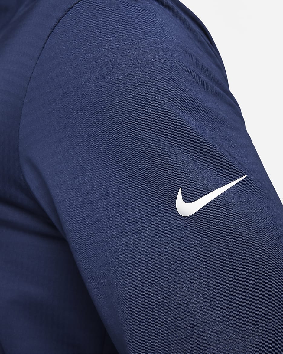 Nike Victory Dri-FIT golfoverdel med glidelås i halsen til herre - Midnight Navy/Hvit