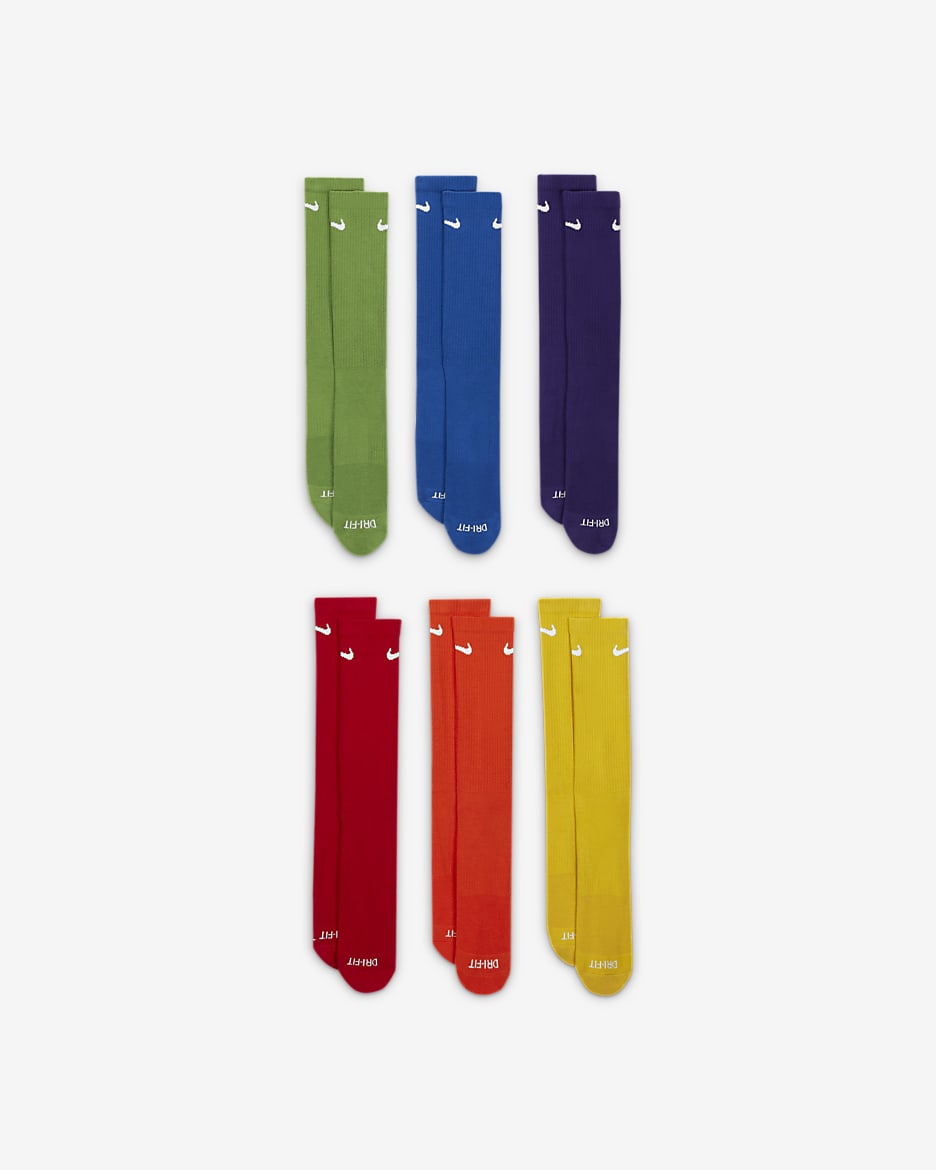 Nike Everyday Plus Cushioned Calcetines largos de entrenamiento (6 pares) - Multicolor