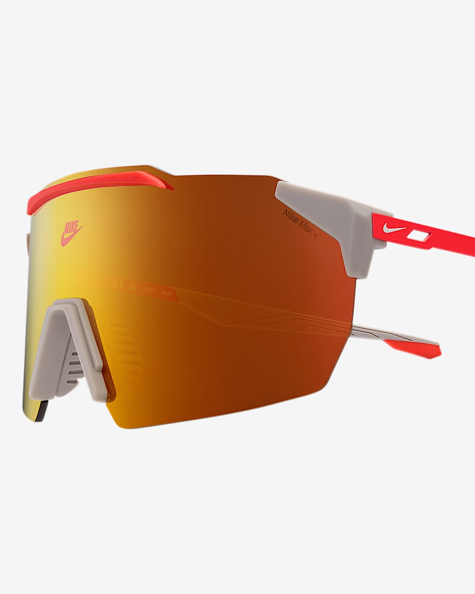 Lentes de sol espejados Nike Limitless Shield - Gris universitario/Naranja