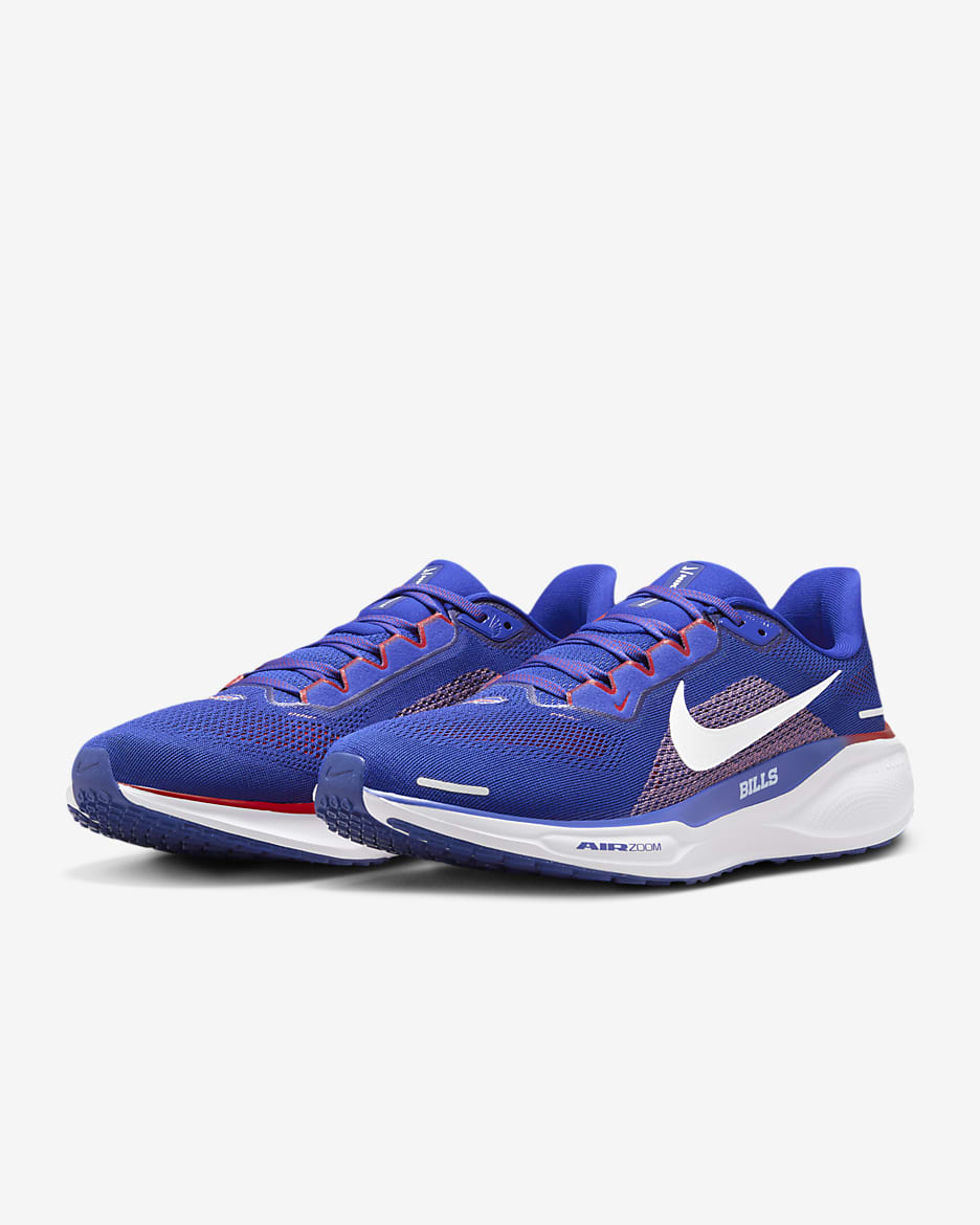 Tenis de correr en pavimento para hombre Nike Pegasus 41 NFL Buffalo Bills - Azul eléctrico/Blanco/Rojo universitario/Blanco