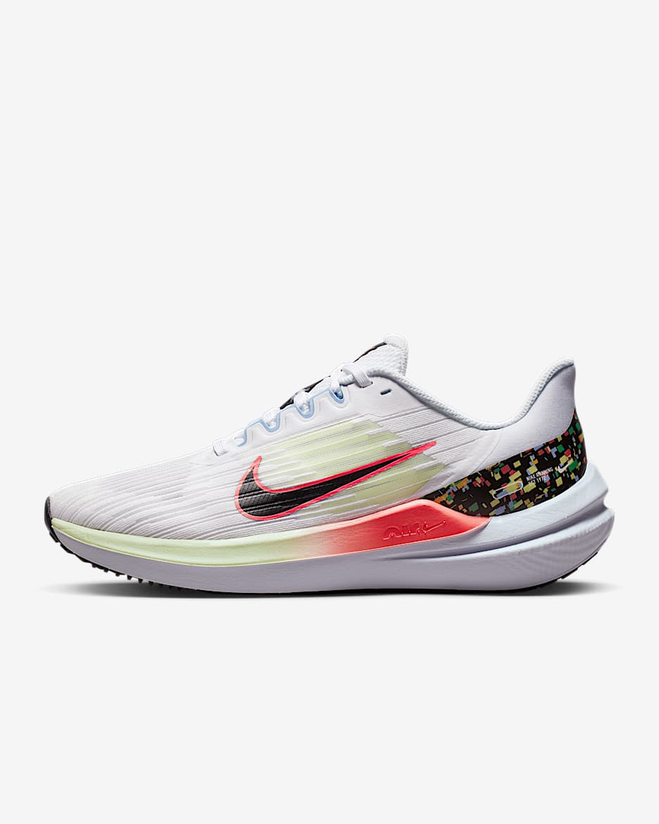 Nike Winflo 9 Women's Road Running Shoes - White/Hot Punch/Football Grey/Multi-Color