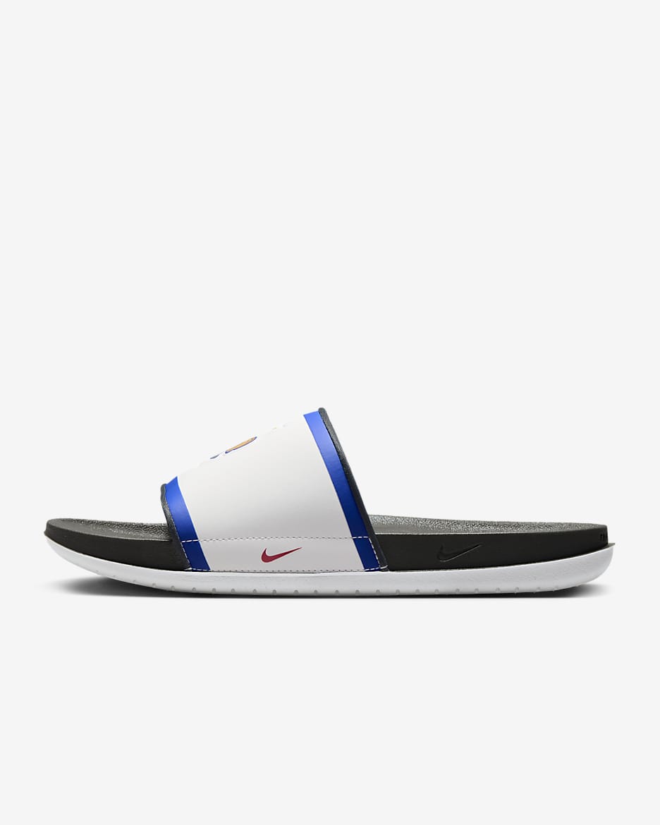 Offcourt (FFF) Nike Slides - White/Dark Smoke Grey/University Red/Bright Blue