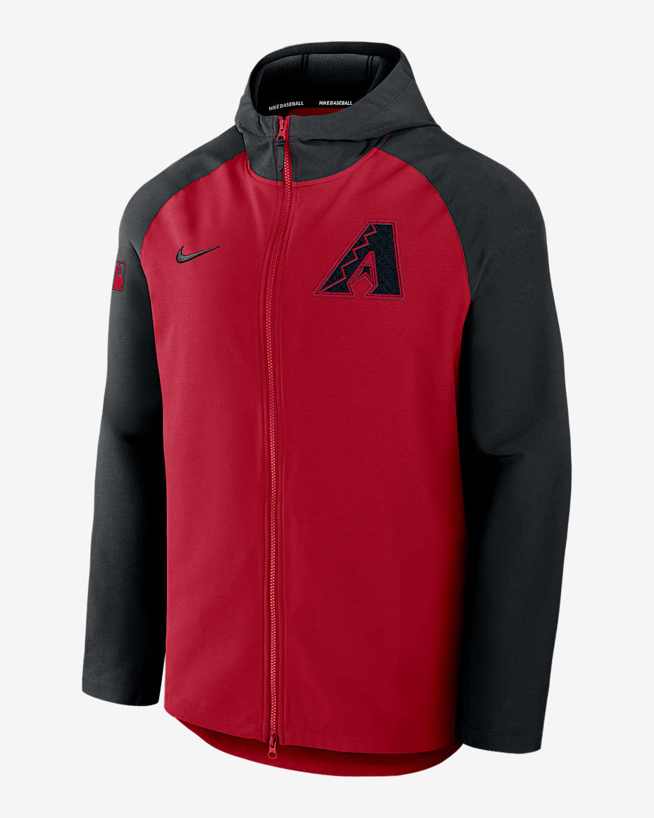 Chamarra Nike Therma de la MLB de cierre completo para hombre Arizona Diamondbacks Authentic Collection - Castaña