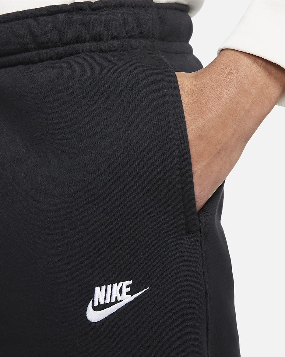 Běžecké kalhoty Nike Sportswear Club Fleece - Černá/Černá/Bílá