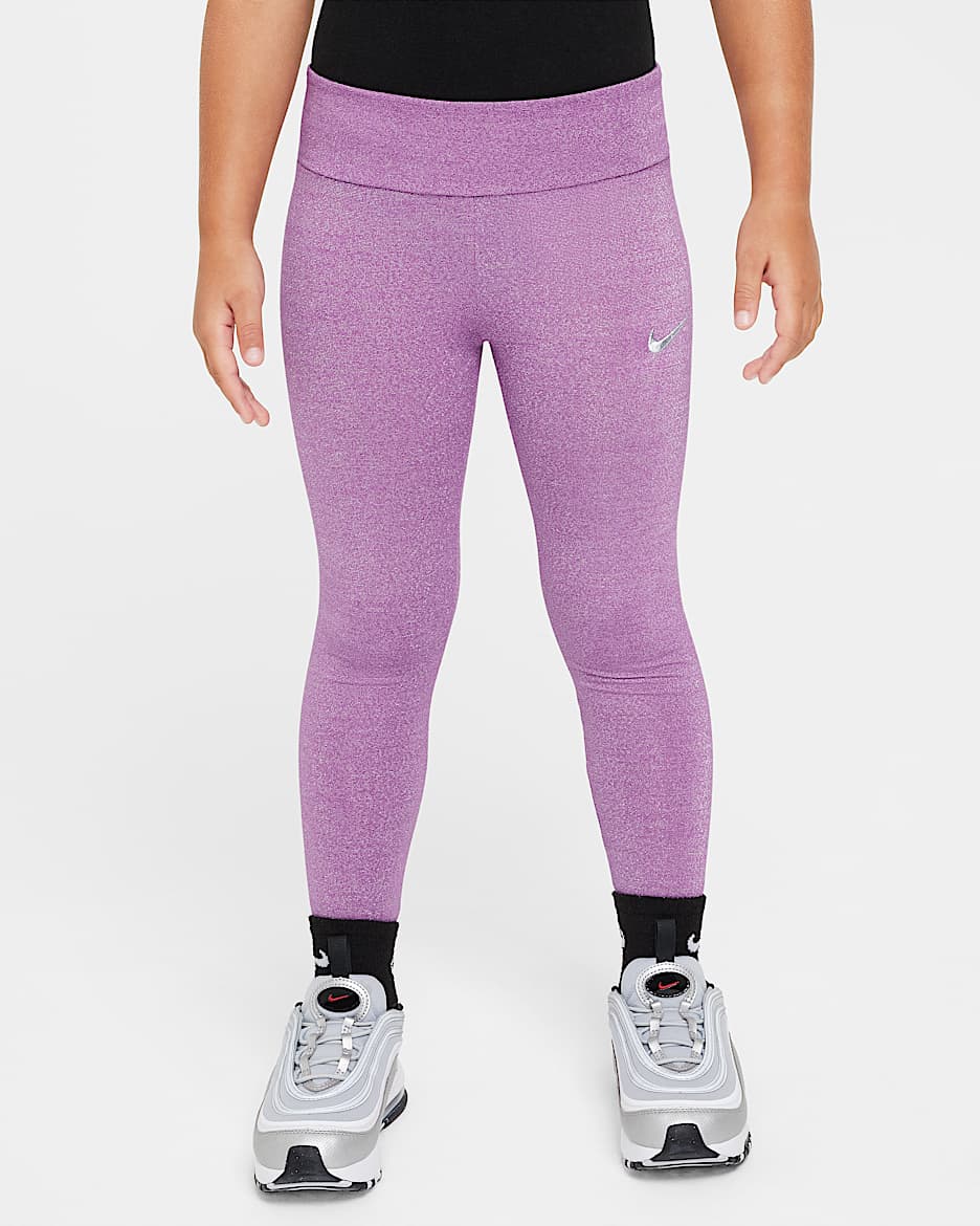 Nike Shine Younger Kids' Leggings - Hot Fuchsia