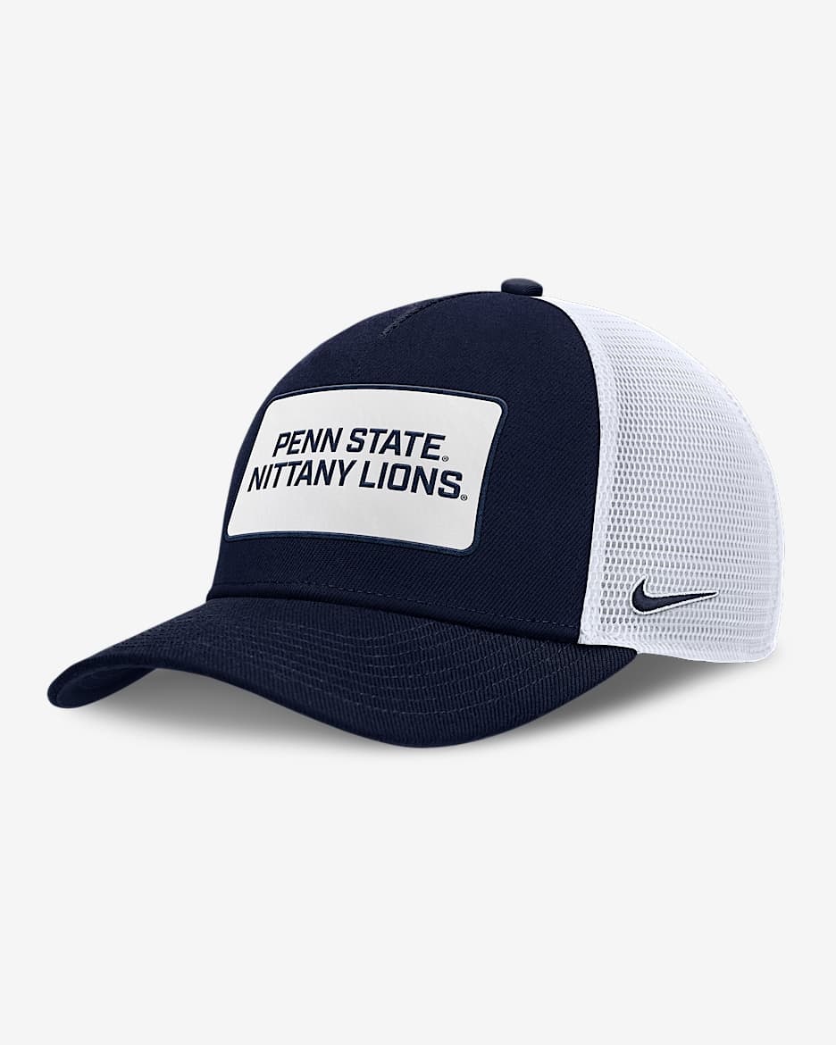 Penn State On-Field Rise Men's Nike College Trucker Adjustable Hat - College Navy