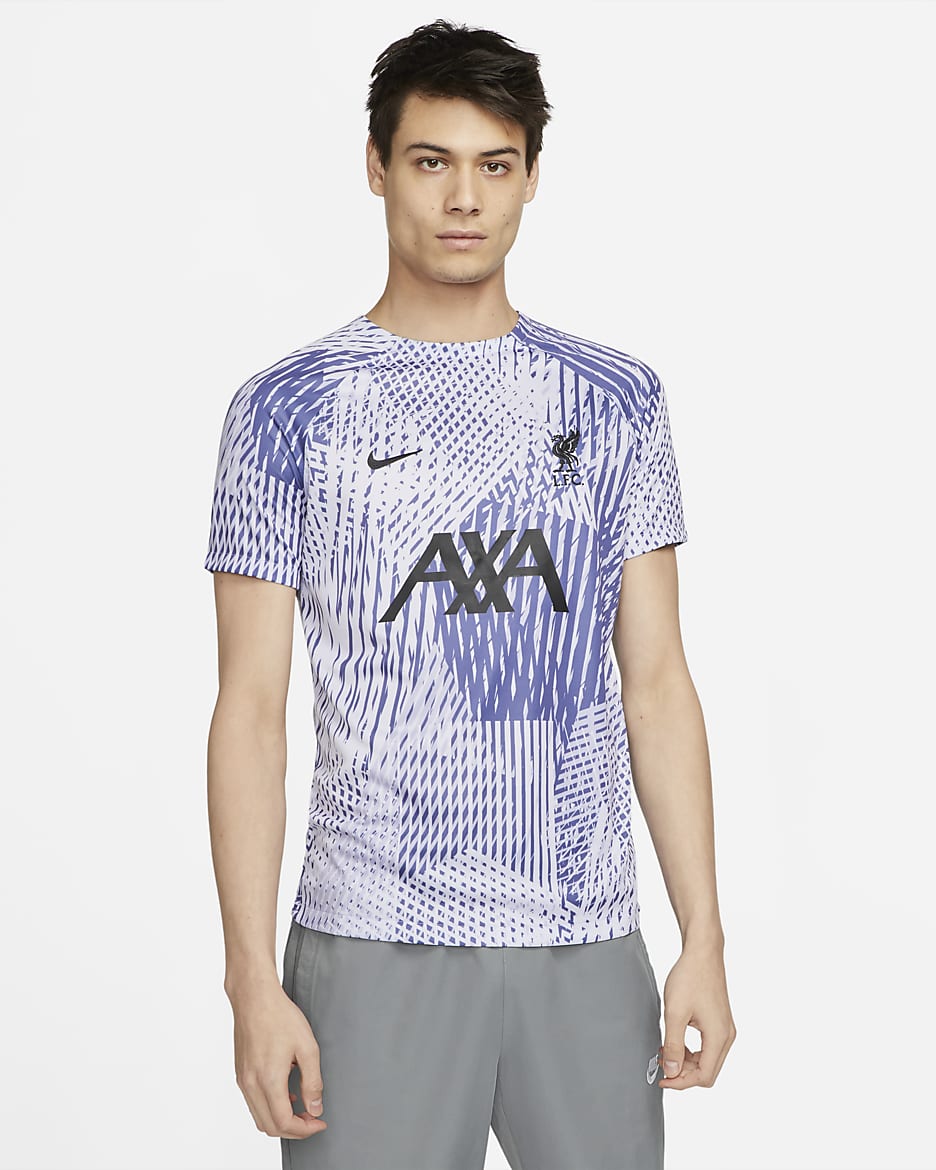 Liverpool F.C. Away Men's Nike Dri-FIT Pre-Match Football Top - Pure Violet/Purple Dawn/Dark Purple Dust/Black