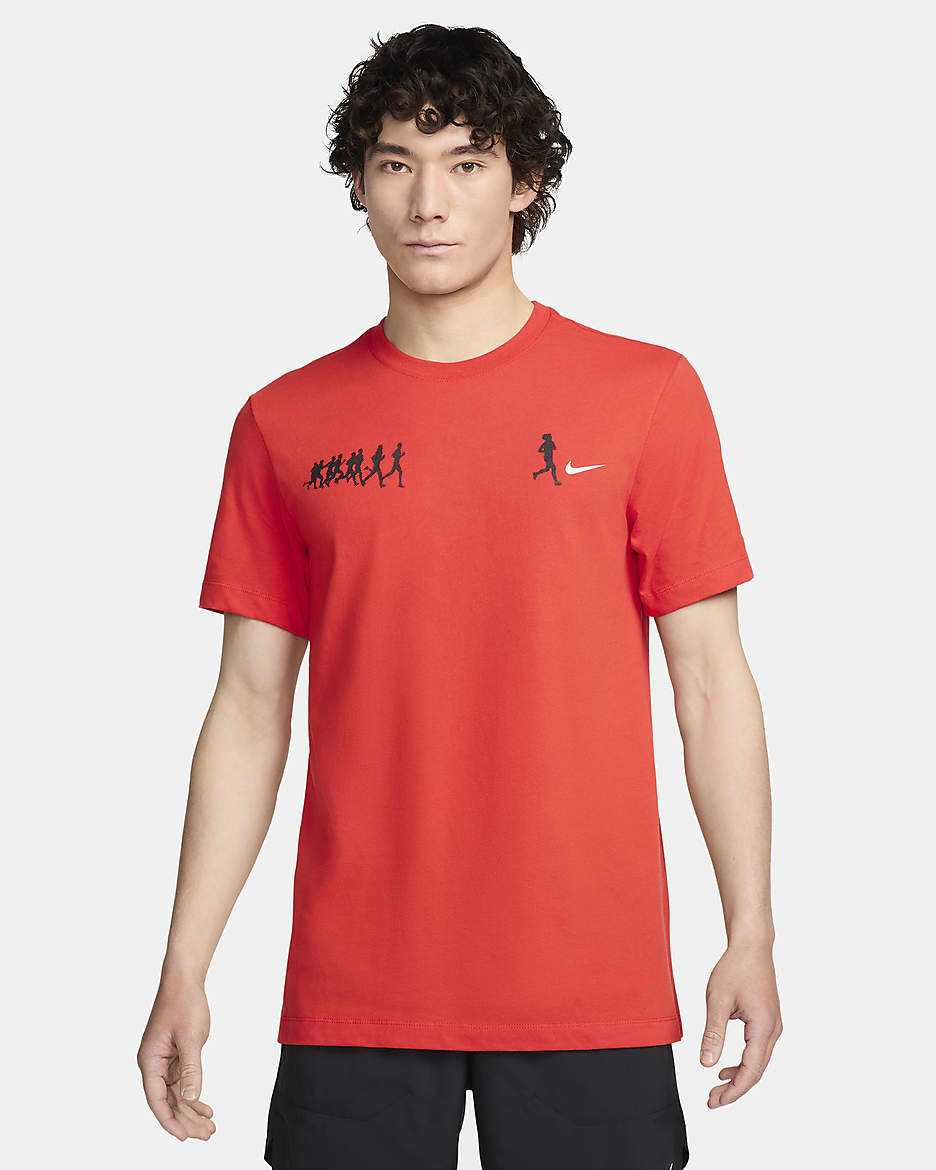 Nike Men's Dri-FIT Running T-Shirt - Picante Red