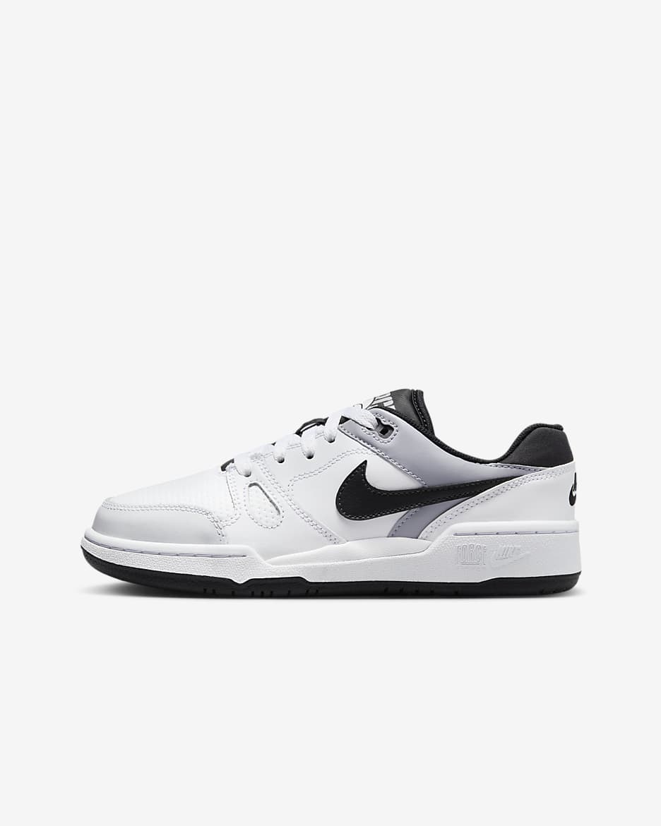 Nike Full Force Low Older Kids' Shoes - White/Pewter/Black/Black