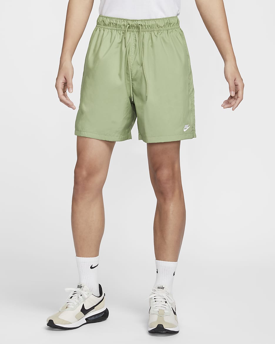 Nike Club Men's Woven Flow Shorts - Oil Green/White