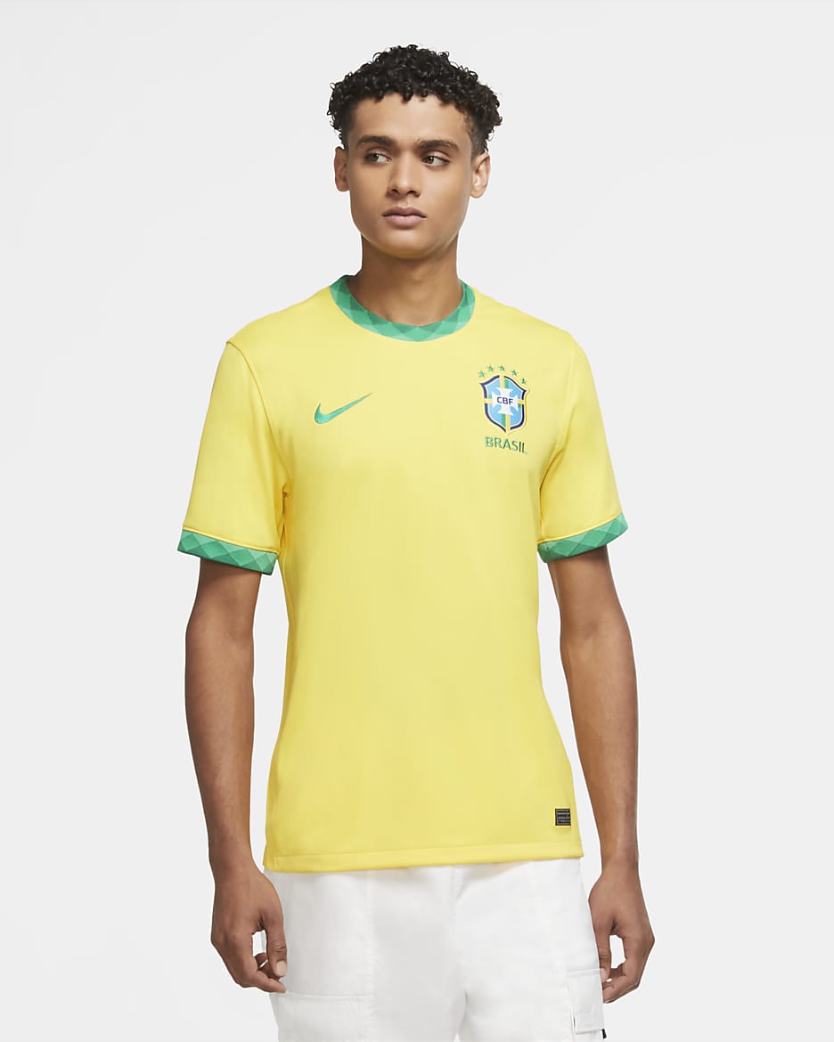 Brasil 2020 Stadium Home Men's Soccer Jersey - Midwest Gold/Lucky Green