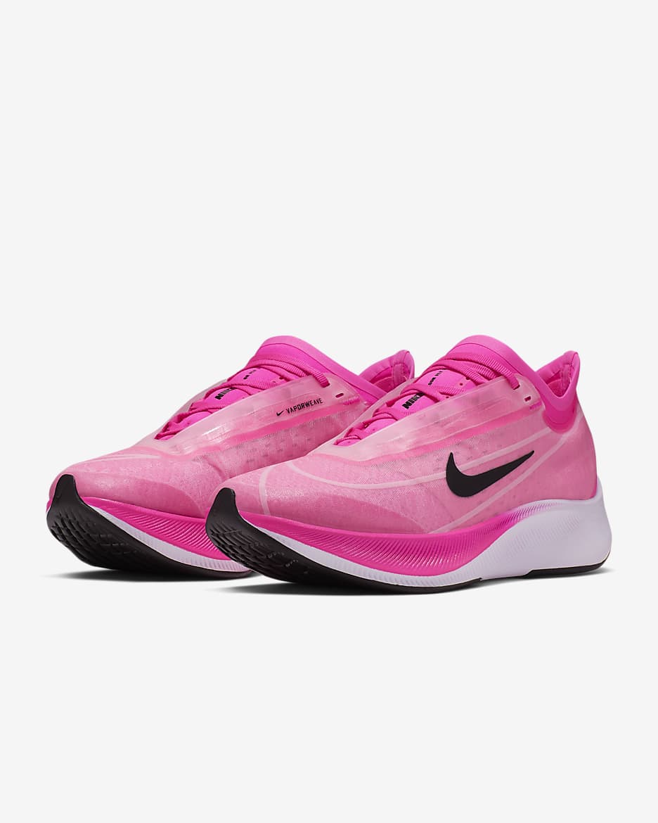 Nike Zoom Fly 3 Women's Road Running Shoes - Pink Blast/Atmosphere Grey/White/True Berry