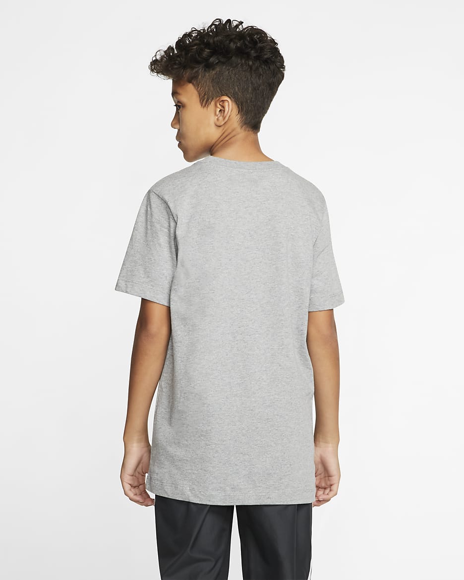 Nike Sportswear-T-shirt til større børn - Dark Grey Heather/hvid