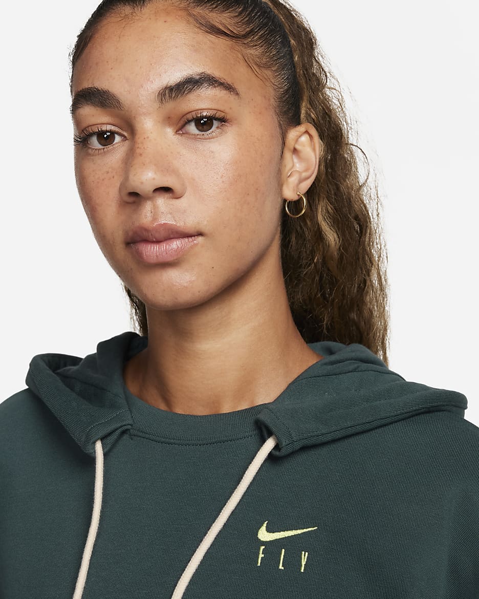 Nike Dri-FIT Swoosh Fly Standard Issue Women's Pullover Basketball Hoodie - Deep Jungle/Light Lemon Twist