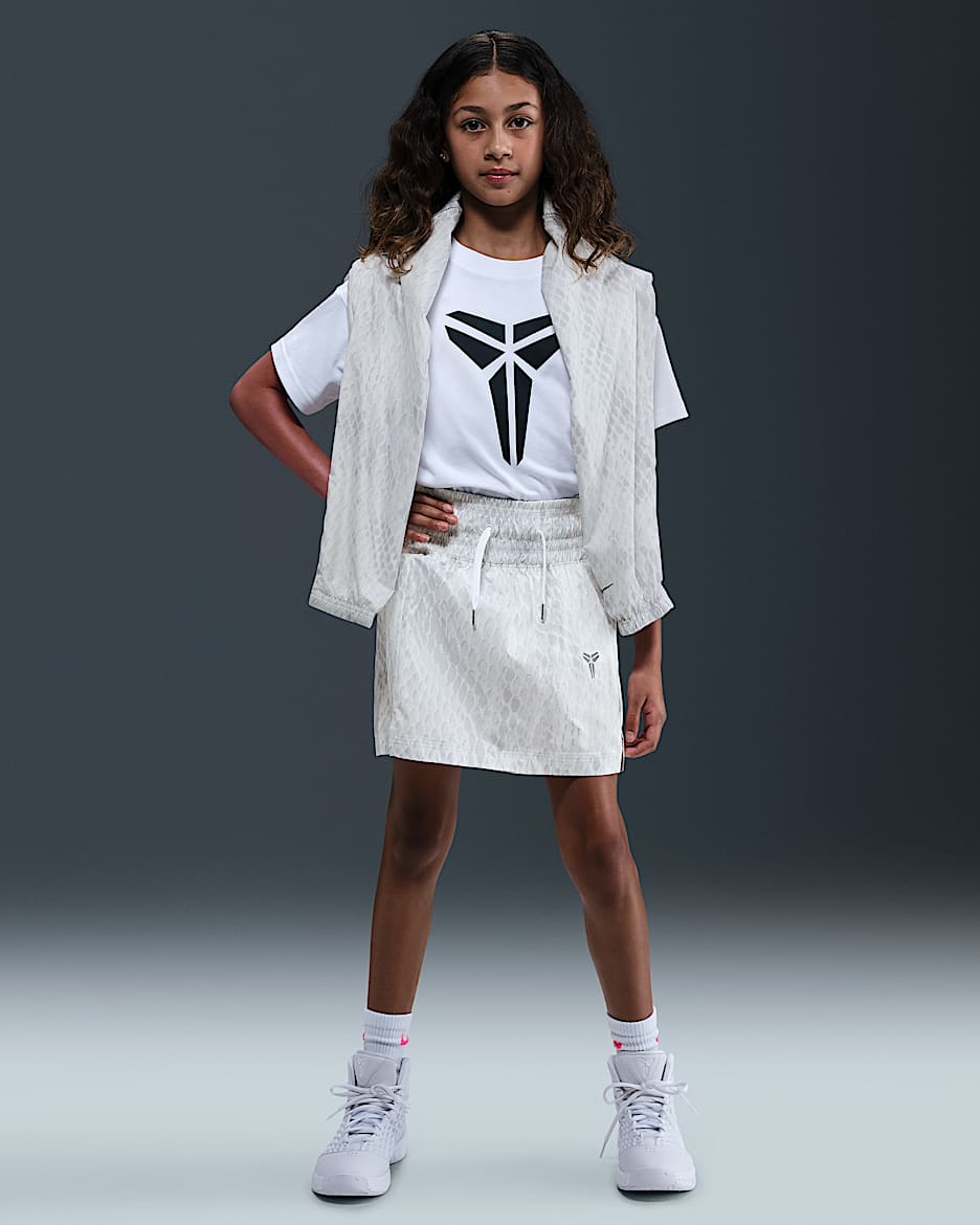 Falda de tejido Woven ligera para niña talla grande Kobe - Blanco