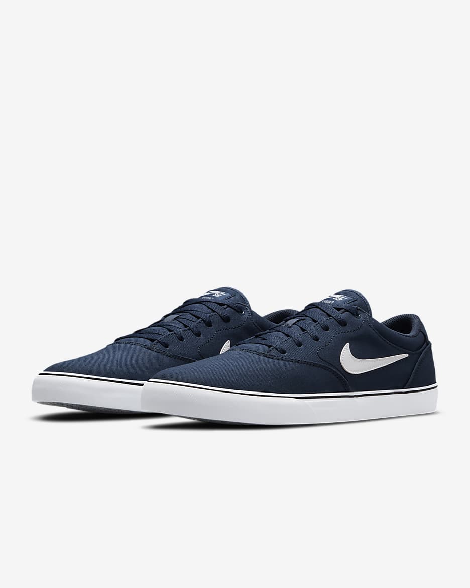 Nike SB Chron 2 Canvas Skate Shoe - Navy/Navy/Black/White