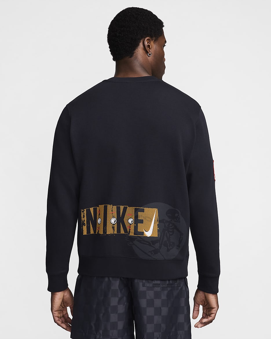Sudadera de cuello redondo de French Terry para hombre Nike Sportswear Club Fleece - Negro