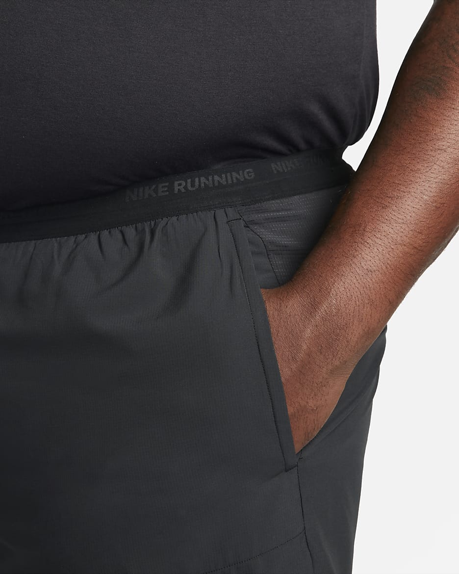 Löparshorts Nike Dri-FIT Stride 13 cm med innerbyxor för män - Svart/Svart