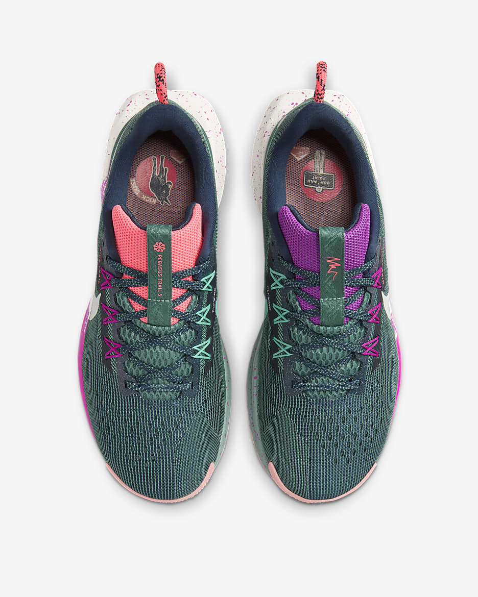 Nike Pegasus Trail 5 trailrunningschoenen voor dames - Armory Navy/Vivid Grape/Green Frost/Phantom