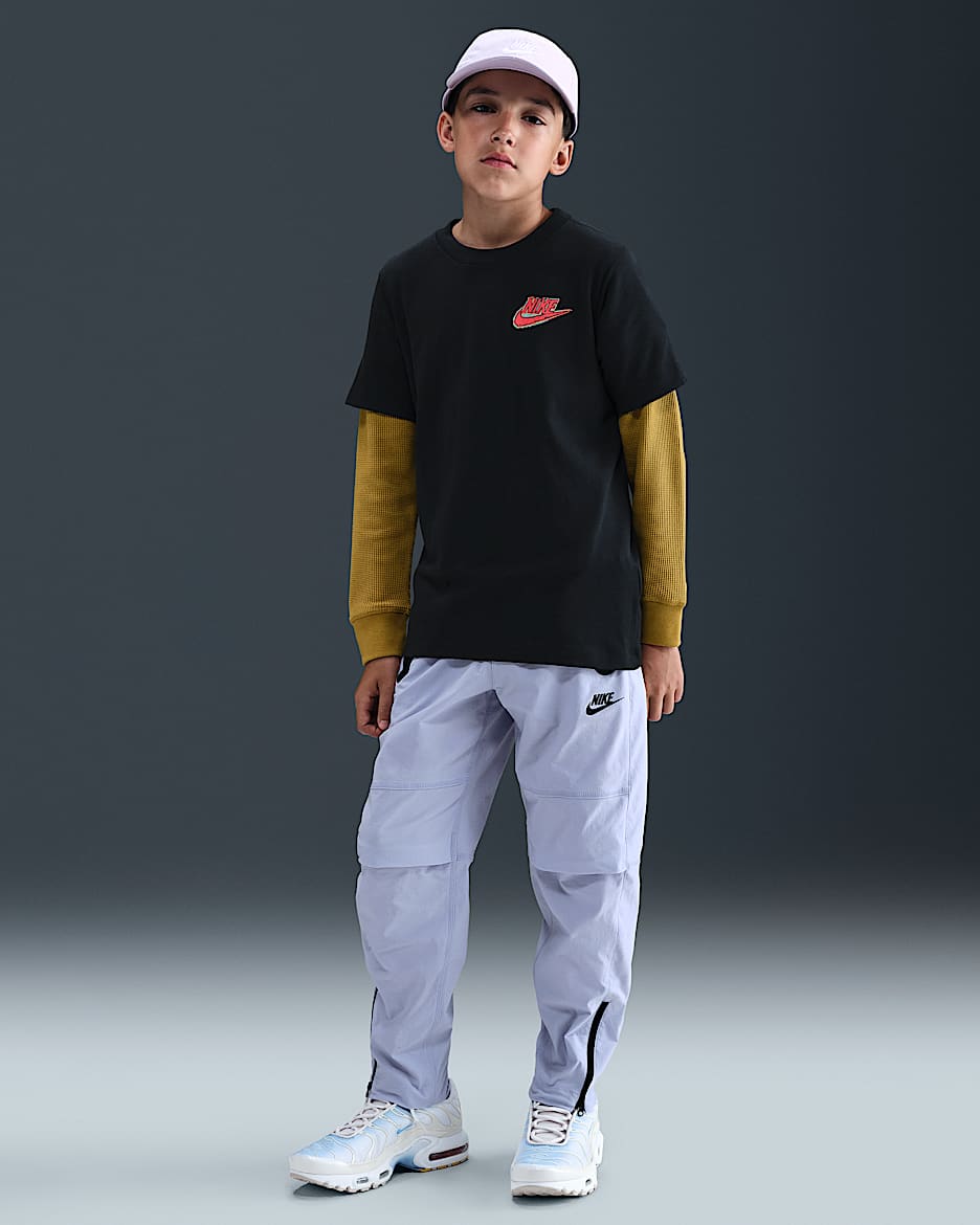 Nike Tech geweven jongensbroek - Ghost/Zwart