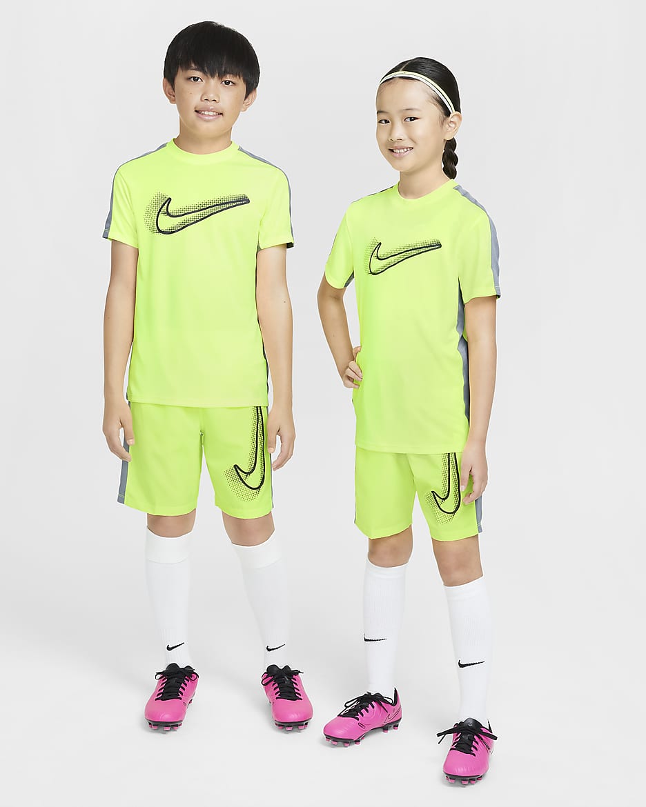 Nike Academy23 Older Kids' Dri-FIT Football Top - Volt/Cool Grey/Black