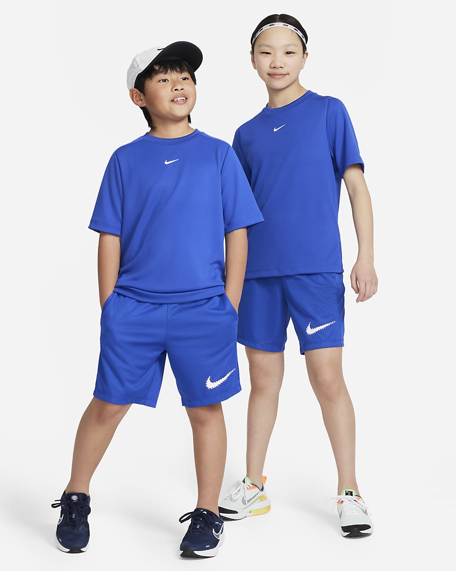 Nike Multi-Dri-FIT-træningsoverdel til større børn (drenge) - Game Royal/hvid