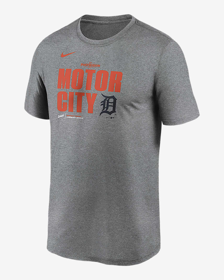 Detroit Tigers 2025 Postseason Legend Men's Nike Dri-FIT MLB T-Shirt - Charcoal Heather