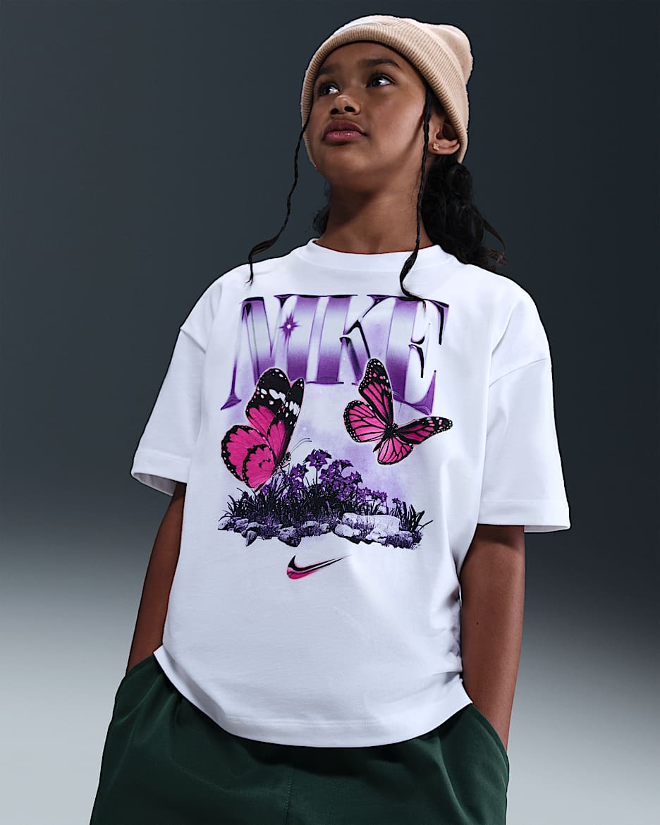 Nike Sportswear-T-shirt til større børn (piger) - hvid