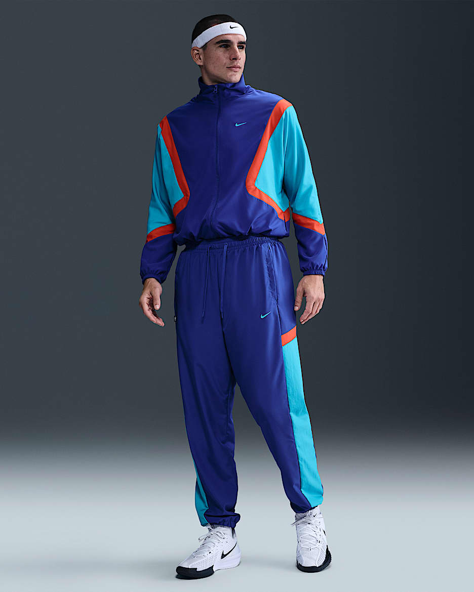 Pants de básquetbol de tejido Woven para hombre Nike Icon - Noche intenso/Cactus empolvado/Rojo picante/Cactus empolvado