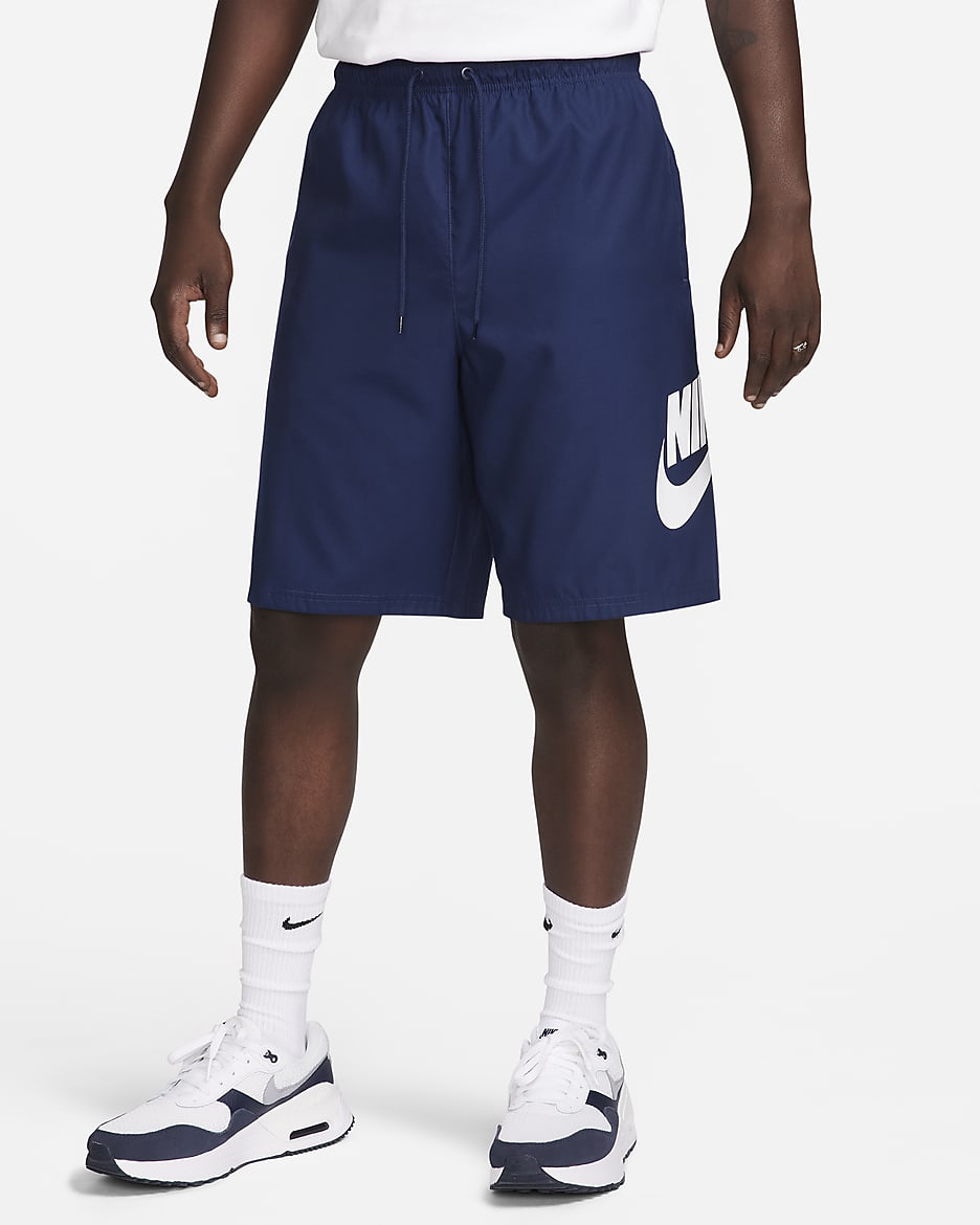 Shorts de tejido Woven para hombre Nike Club - Azul marino medianoche/Blanco
