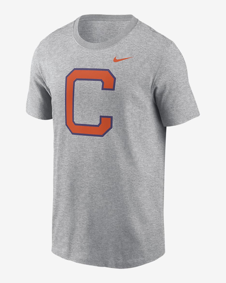 Playera universitaria Nike para hombre Clemson Tigers Primetime Evergreen Alternate Logo - Gris jaspeado