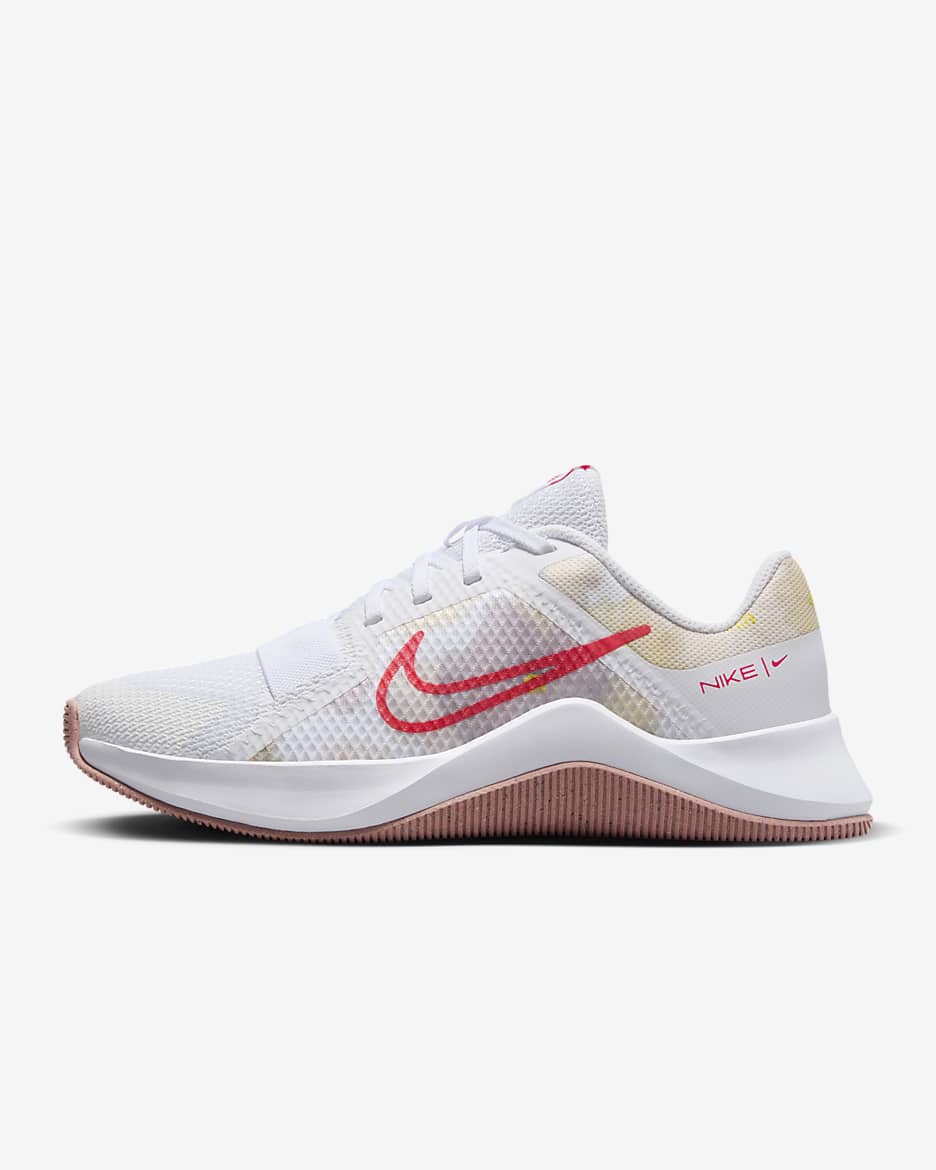 Calzado de entrenamiento para mujer Nike MC Trainer 2 Premium - Blanco/Rojo nebulosa/Brasa resplandor