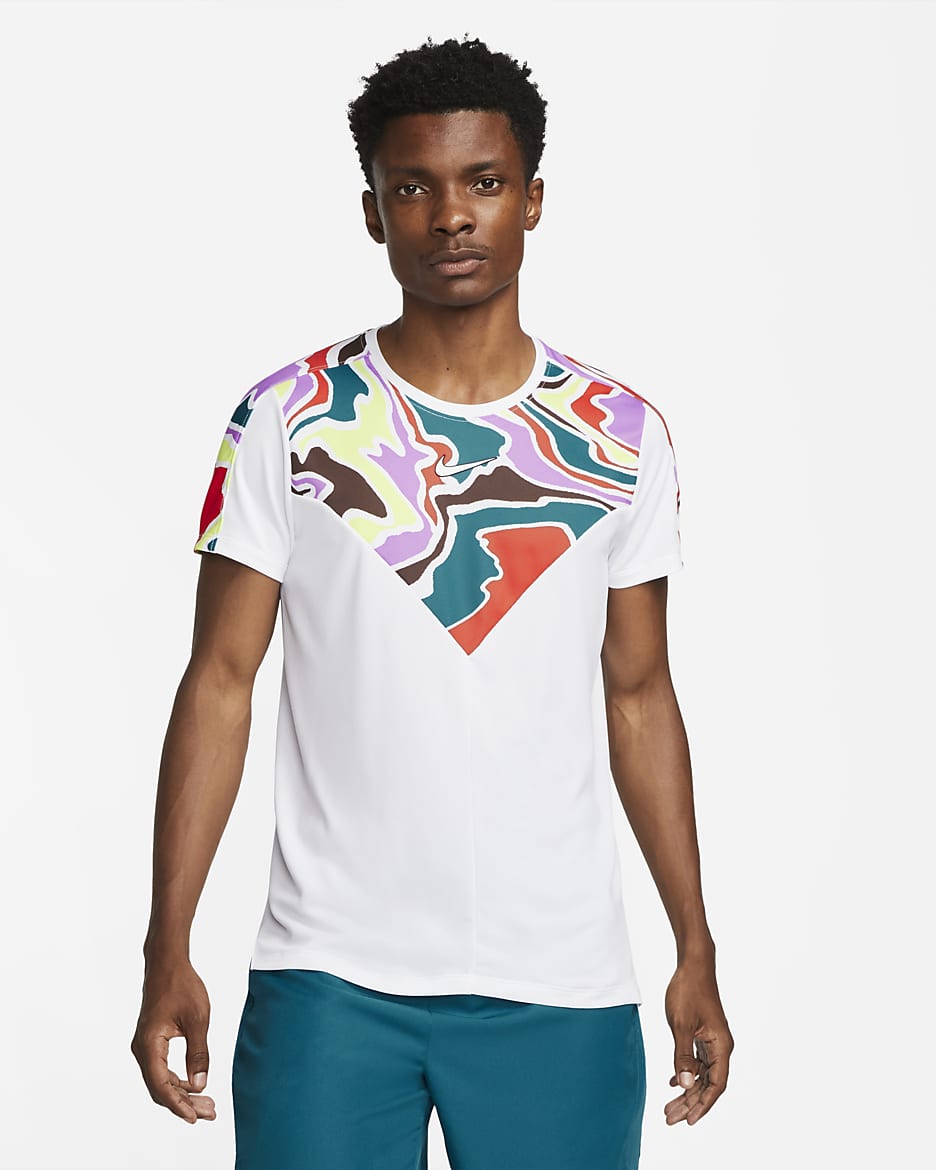 NikeCourt Dri-FIT Slam 男款網球上衣 - 白色/白色