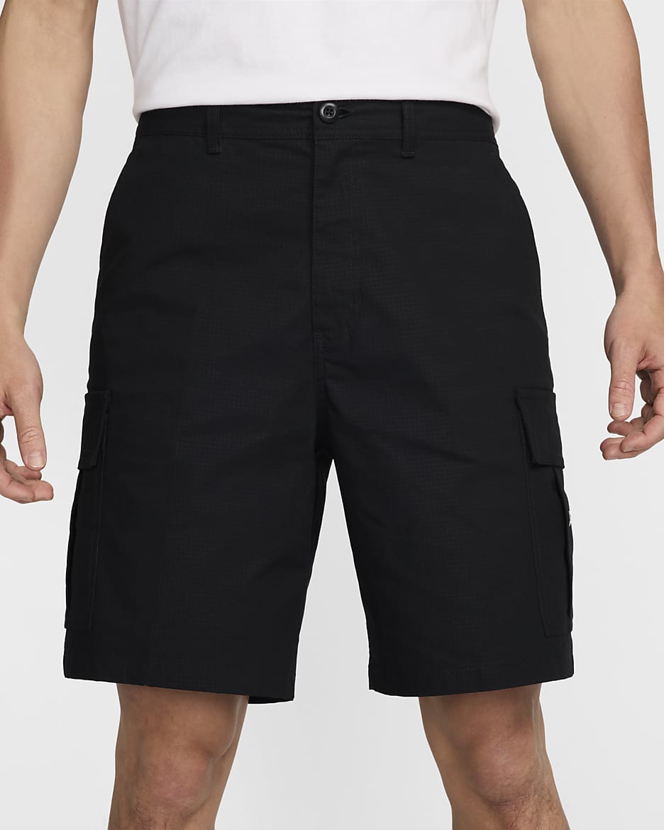 Nike Men's Woven Cargo Shorts - Black/Red Stardust/White