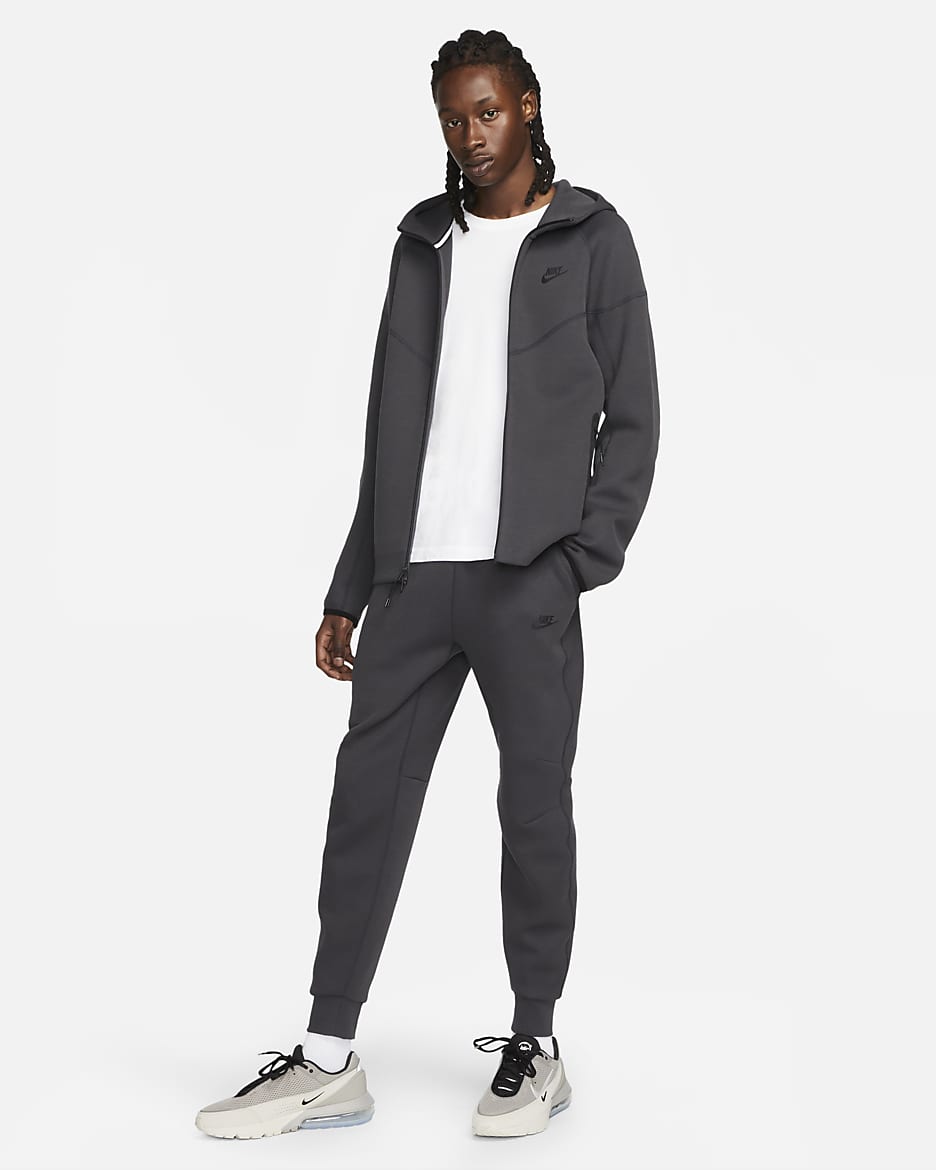 Sweat à capuche et zip Nike Sportswear Tech Fleece Windrunner pour homme - Anthracite/Noir